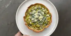 Tartita de Puerro y Queso Azul